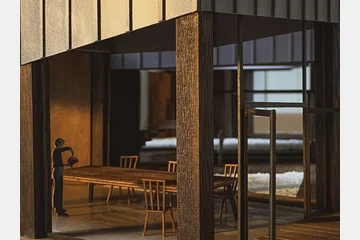 강변과 산을 잇는 통로가 된 집